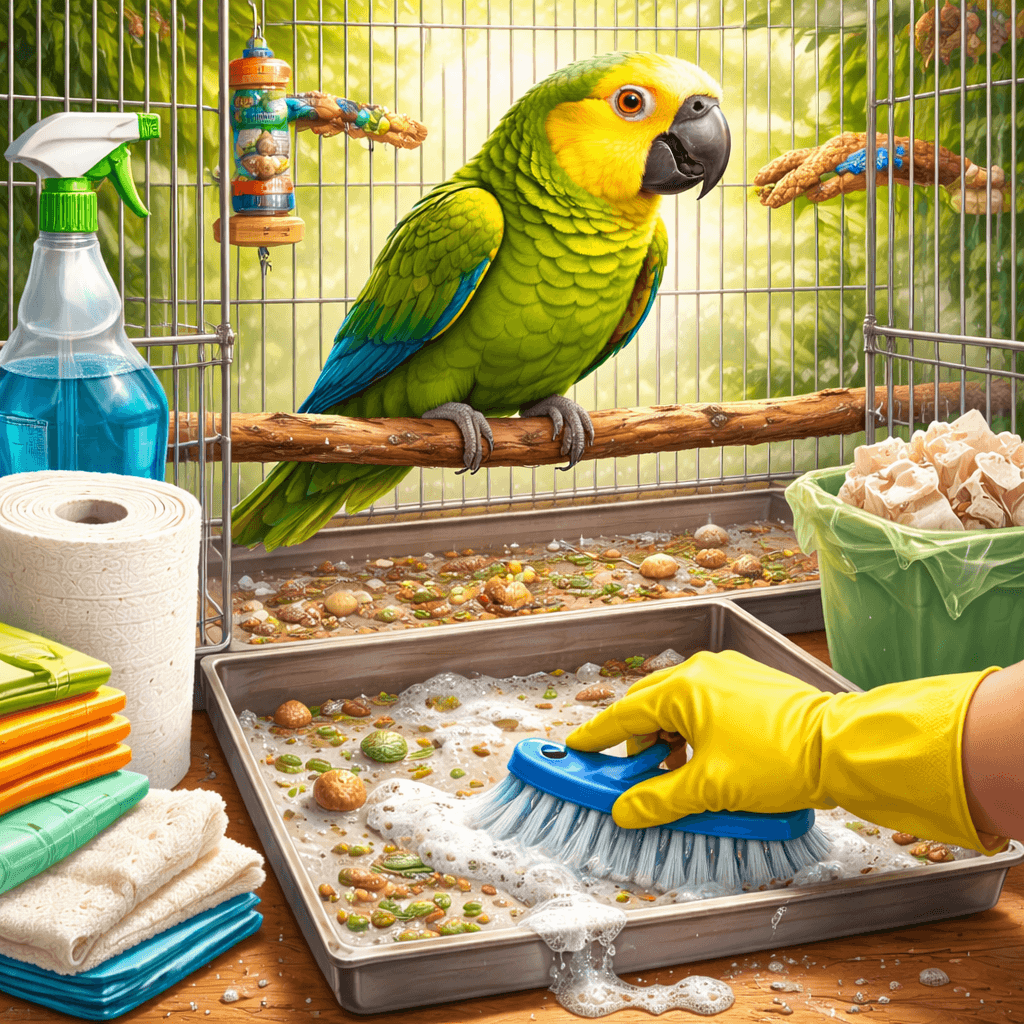 Cómo limpiar las heces de la jaula de un loro
